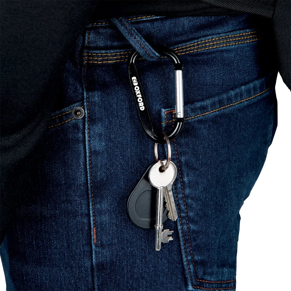 1 x Oxford 8cm x 7mm Carabiner Clip Keyring (Not PPE or for climbing)