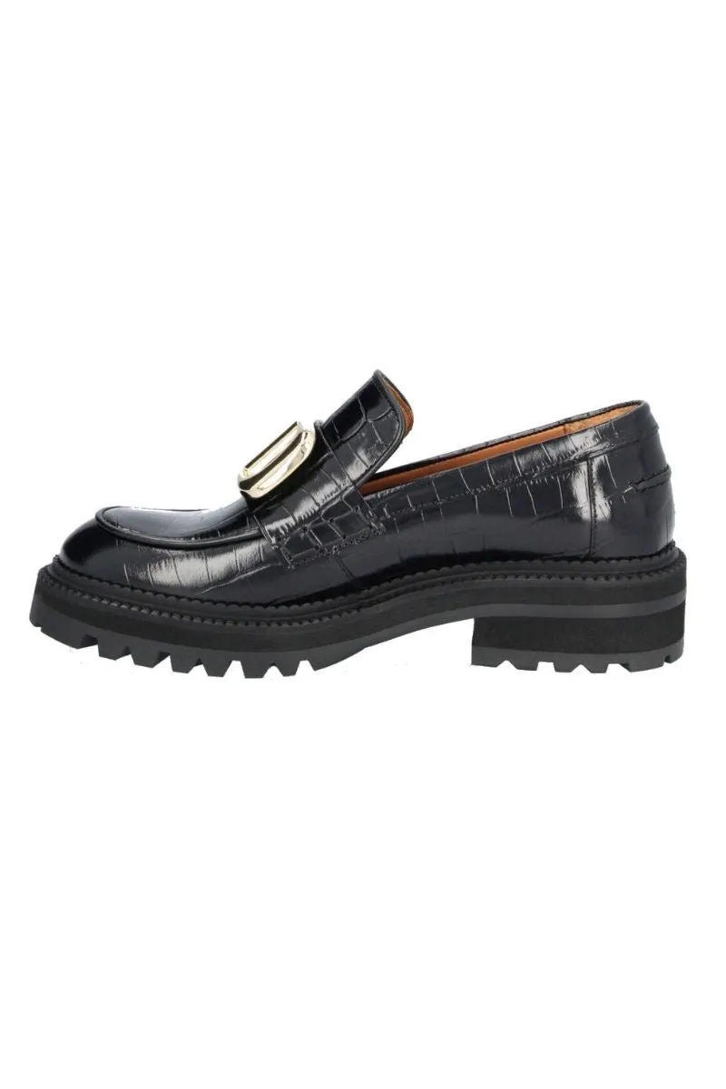 A3008 loafer | Black Croco | Loafer fra Billi Bi