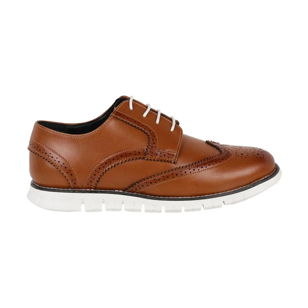 Allen Wingtip Tan Brogue Sneakers