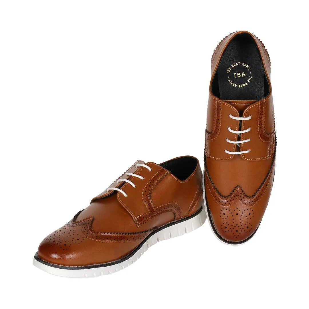 Allen Wingtip Tan Brogue Sneakers