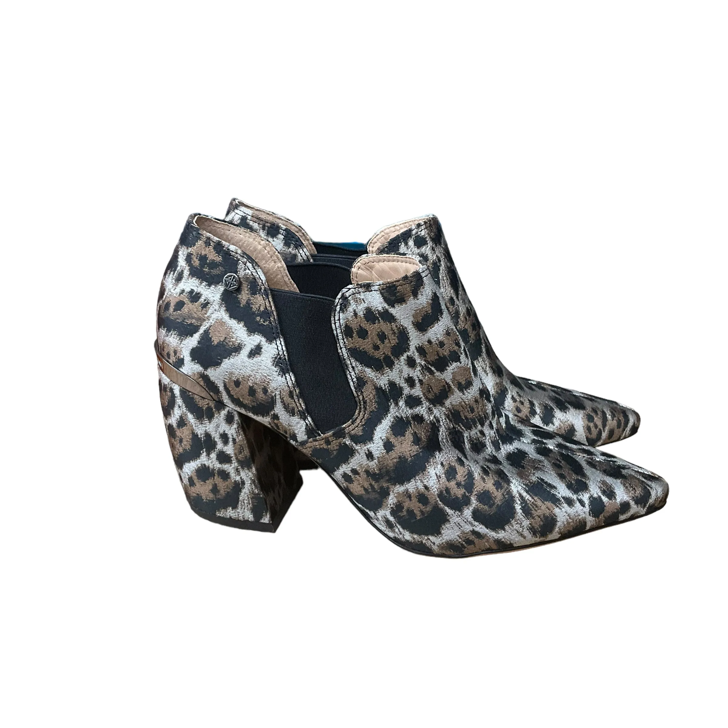 Animal Print Boots Ankle Heels Antonio Melani, Size 8