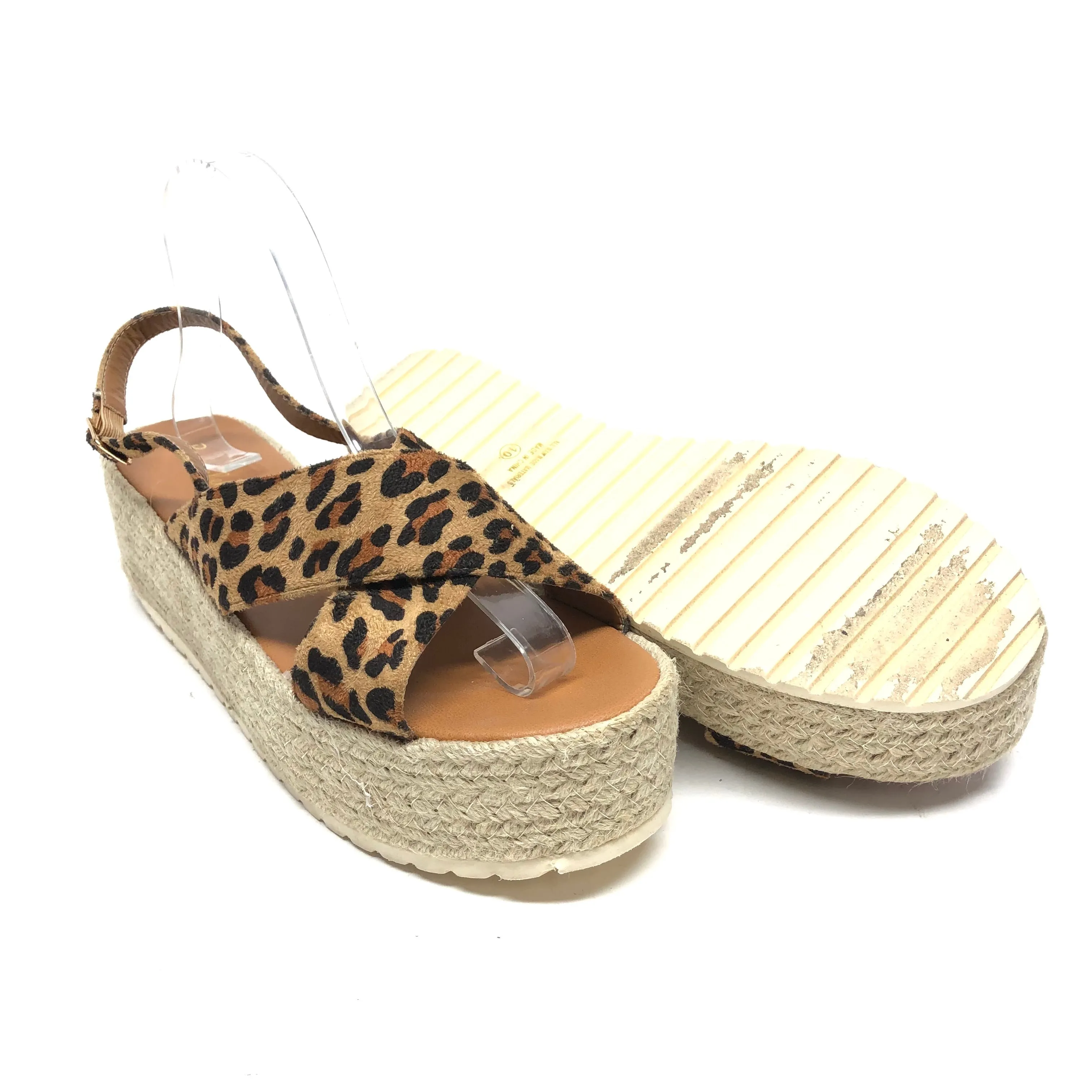 Animal Print Sandals Heels Platform Clothes Mentor, Size 10