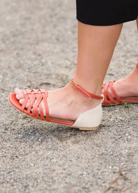 Ankle Strap Flat Brick Sandals - FINAL SALE