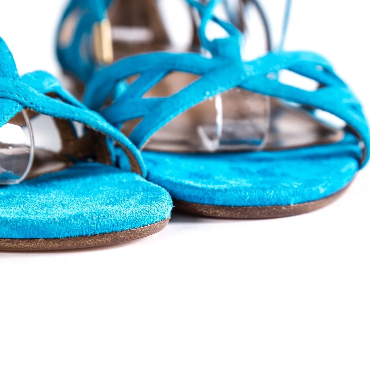 Aquazzura Turquoise Suede Sandals SZ 37 sale