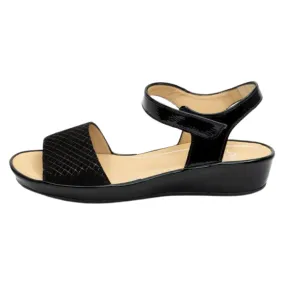 Ara Catalina Black Kid Wedge Sandal (Women's)