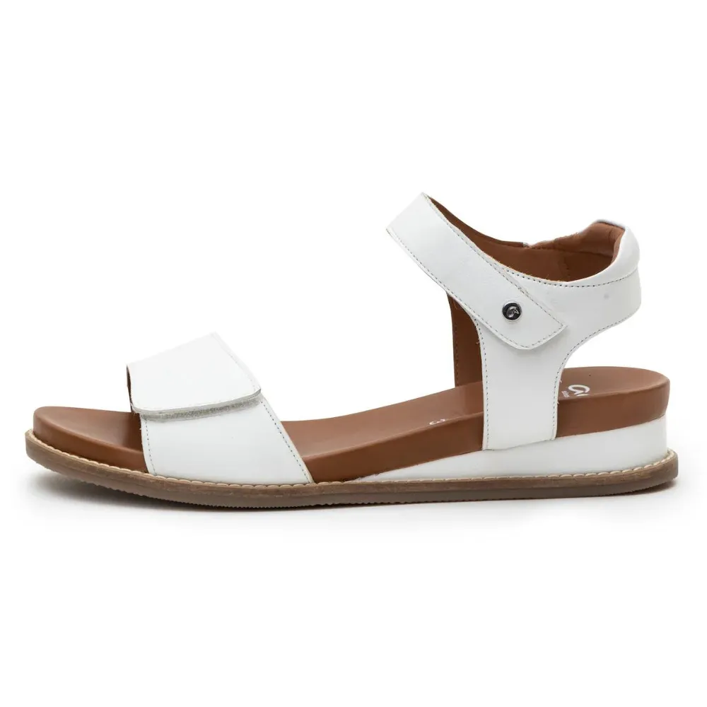 Ara Kaia White Soft Nappa Wedge Sandal (Women's)