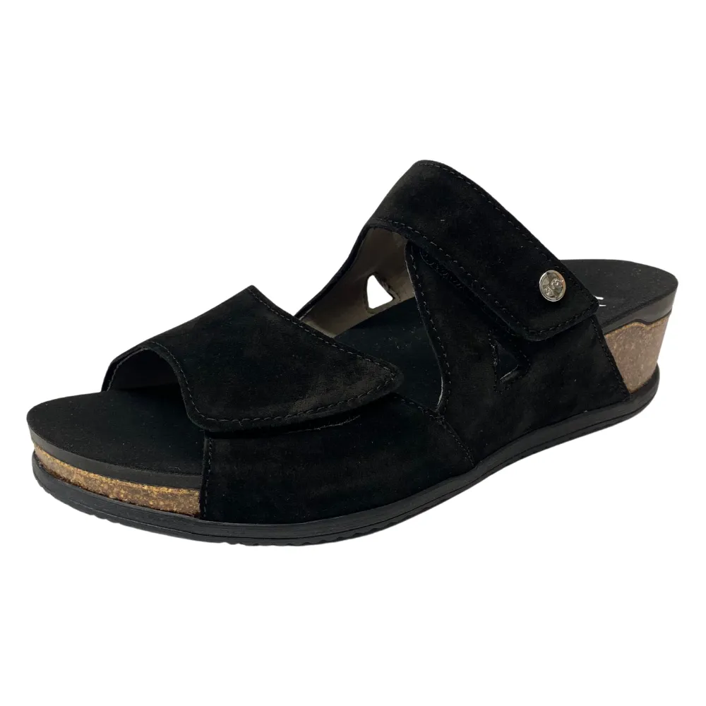 Ara Napa Black Suede Wedge Slide Sandal (Women's)