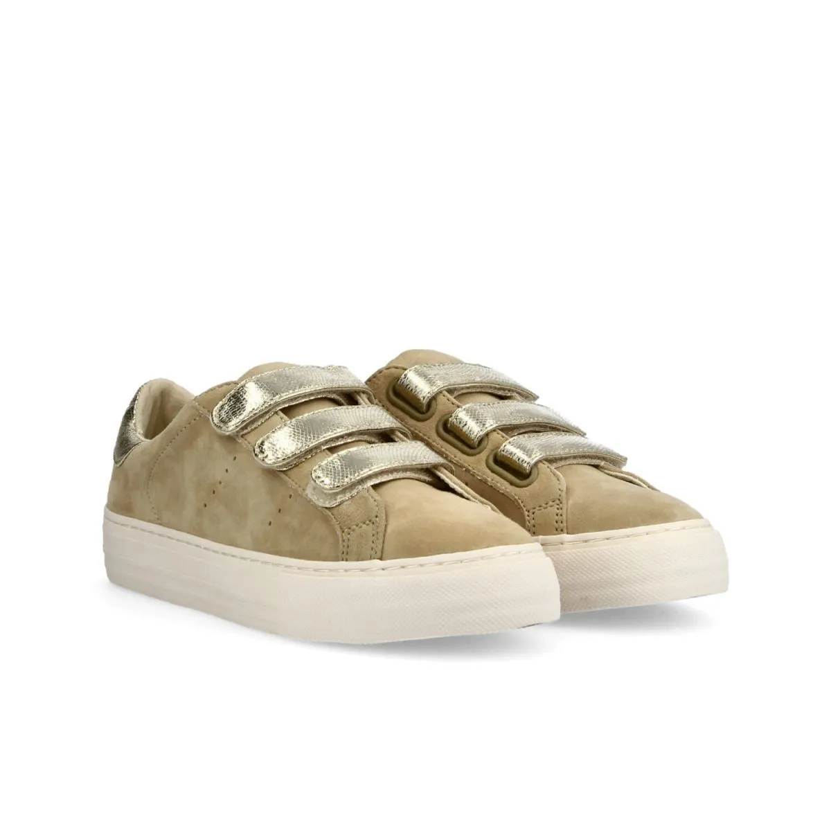 Arcade Straps Suede Beige Sneakers