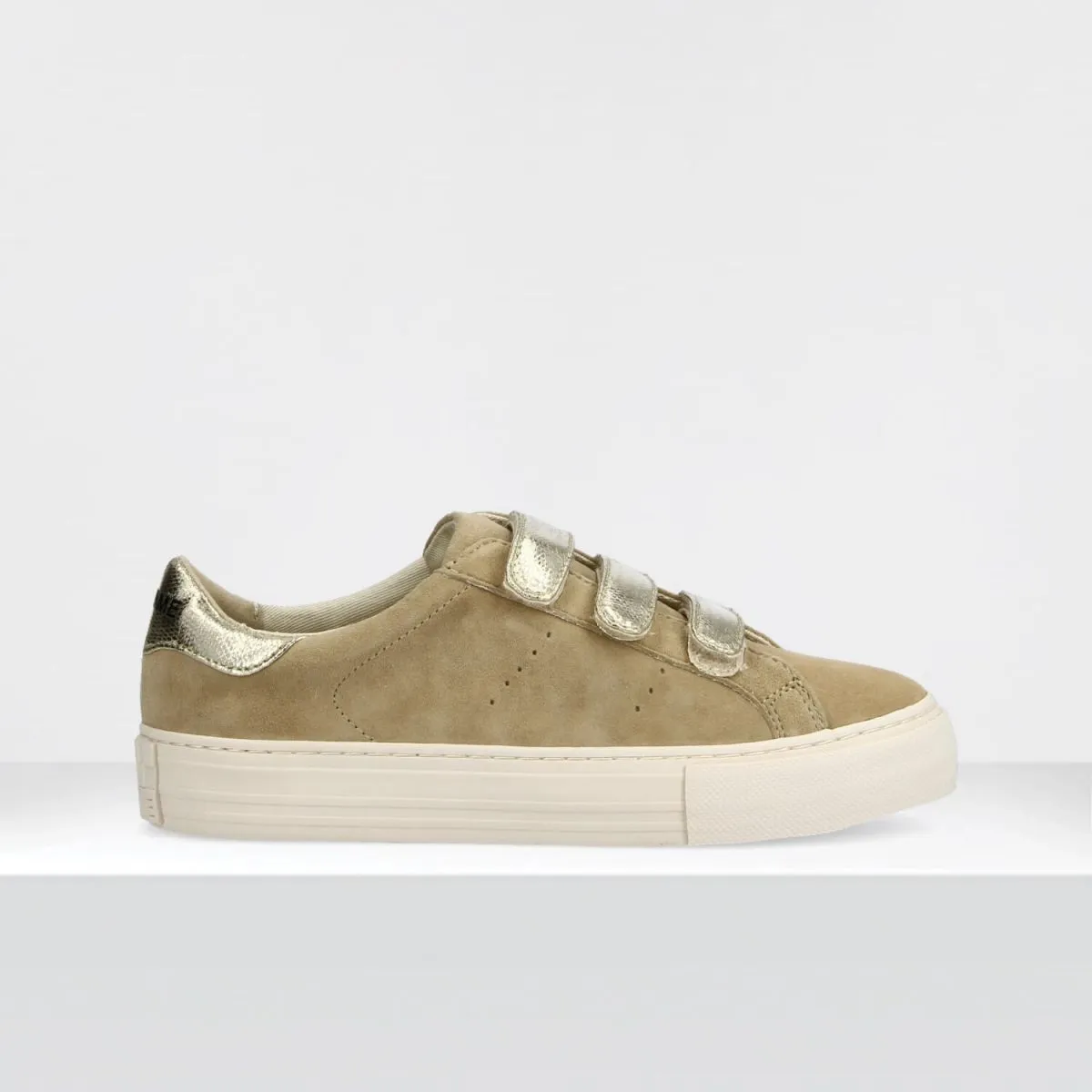 Arcade Straps Suede Beige Sneakers