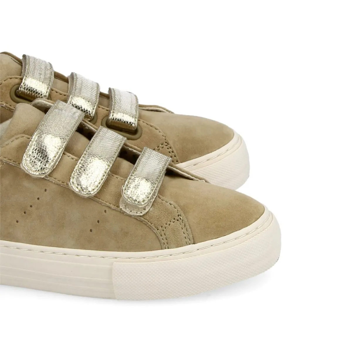 Arcade Straps Suede Beige Sneakers