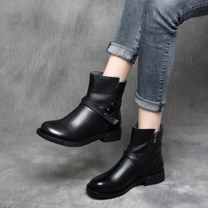 Autumn Winter Leather Women's Boots