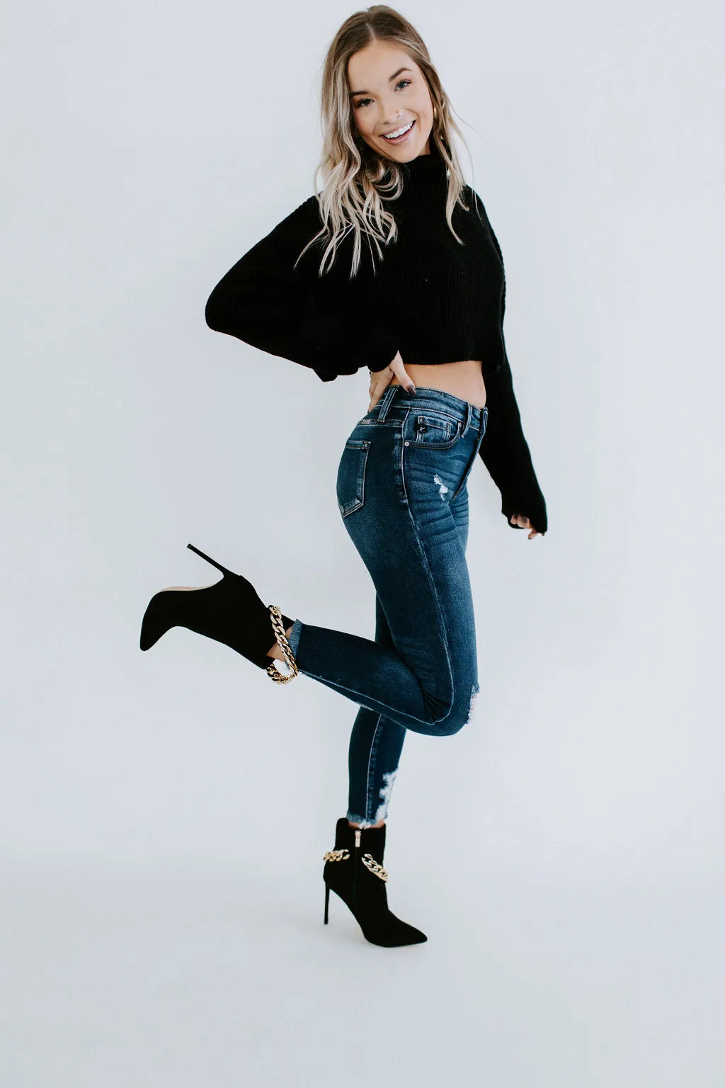 Avett Cropped Turtleneck Sweater