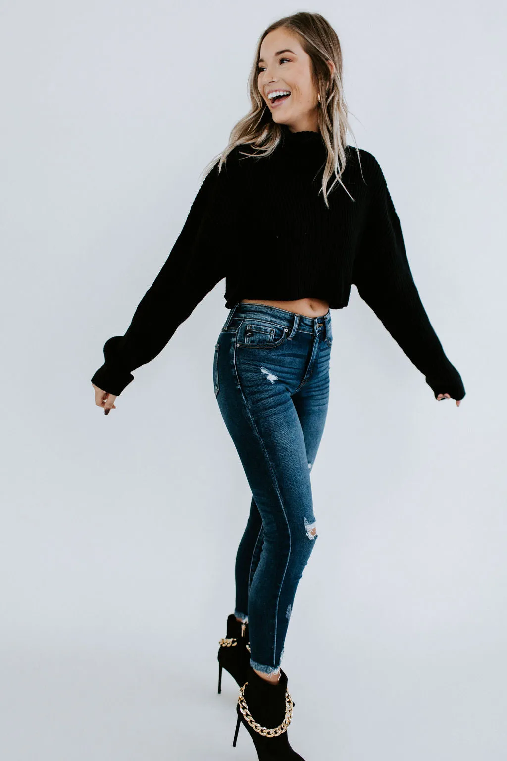 Avett Cropped Turtleneck Sweater