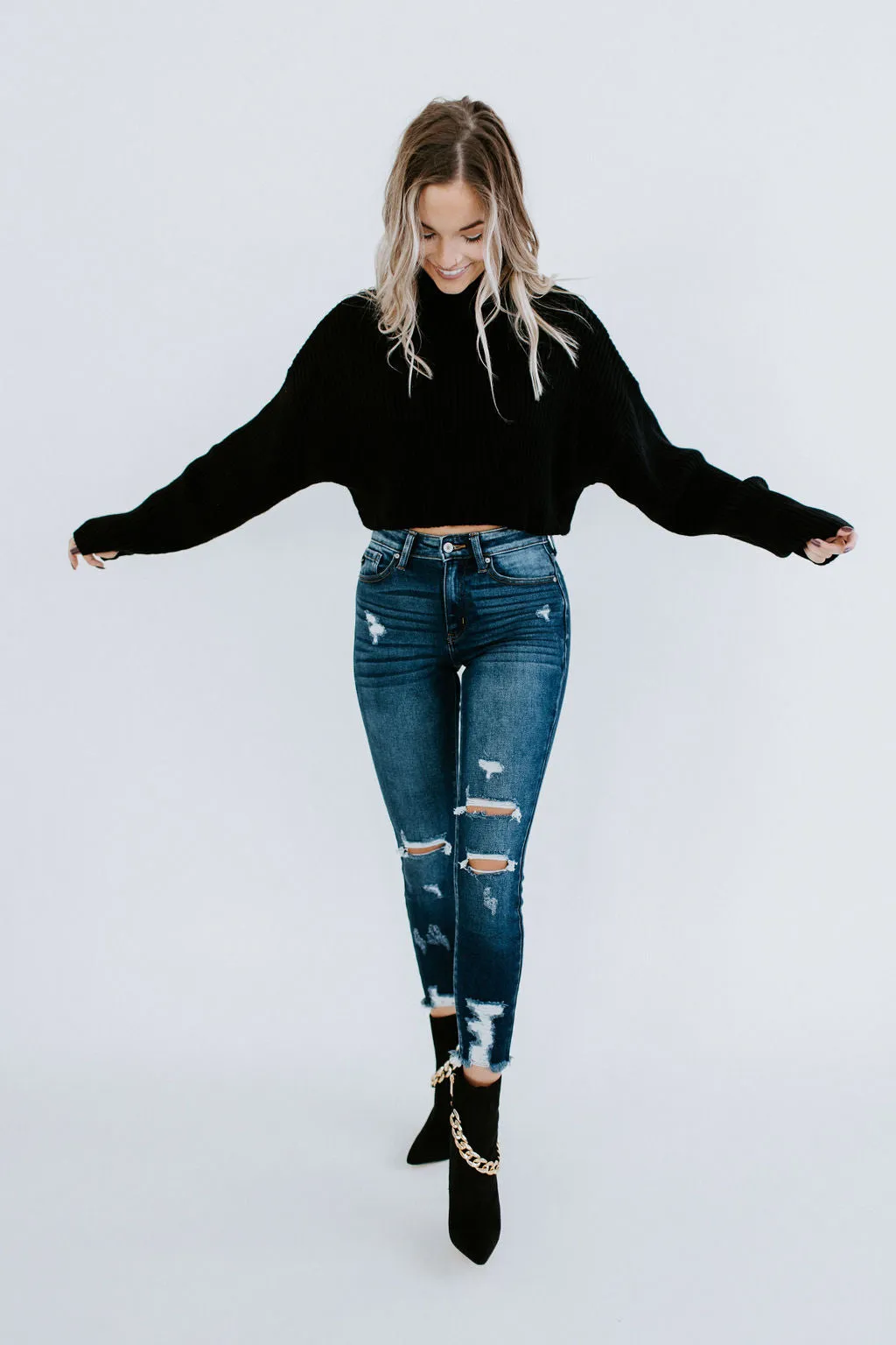 Avett Cropped Turtleneck Sweater