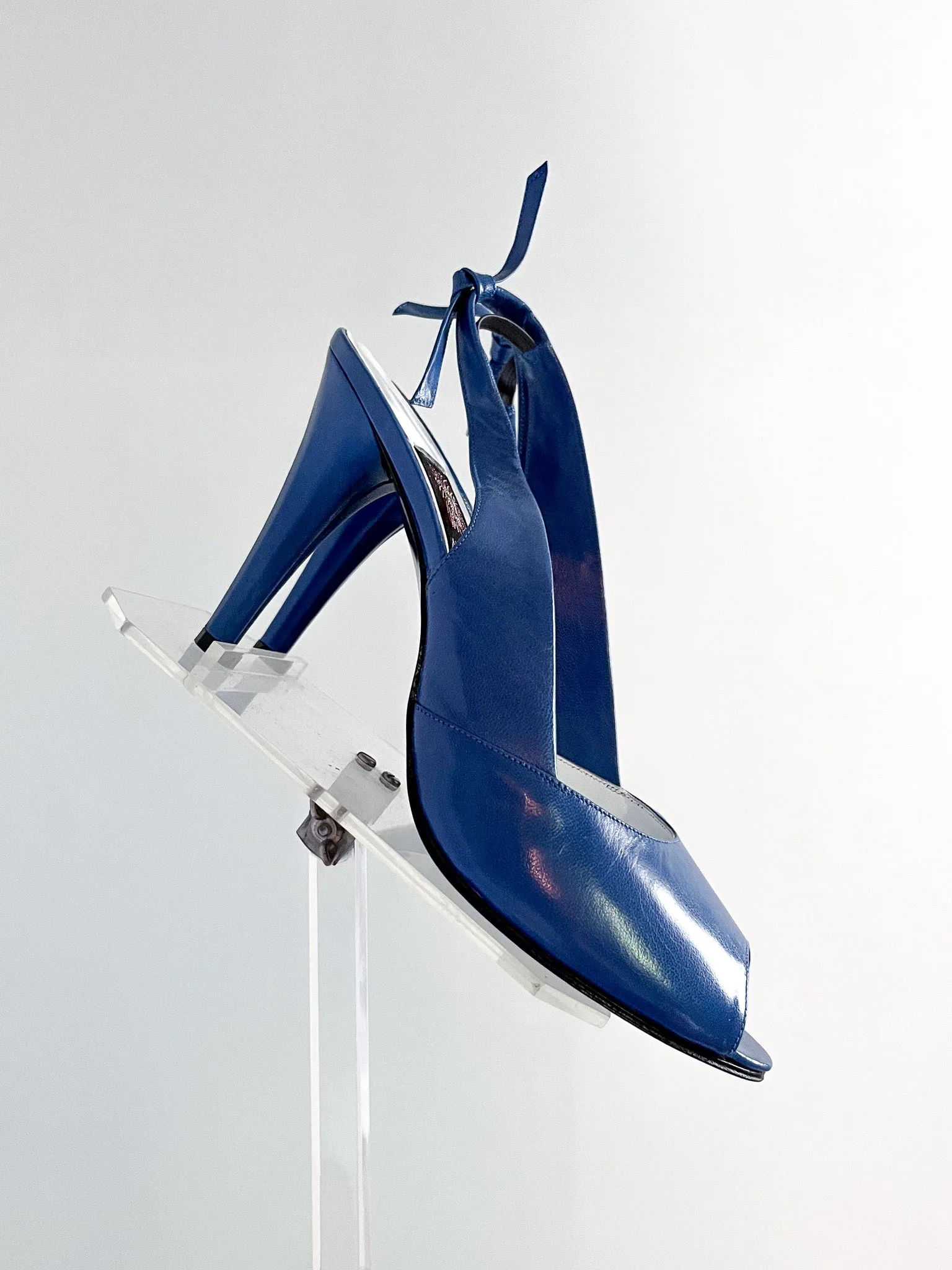 Awesome 1980's Anne Klein Blue Peep-Toe Pumps / Size 8