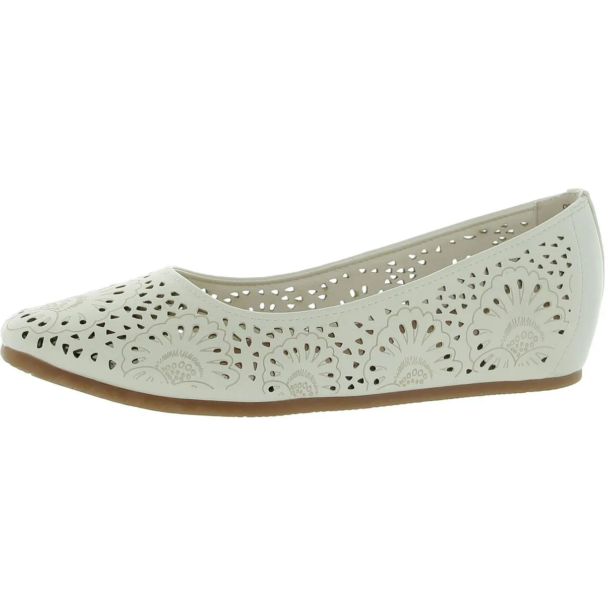 Baretraps Womens Chika Embossed Laser Cut Ballet Flats