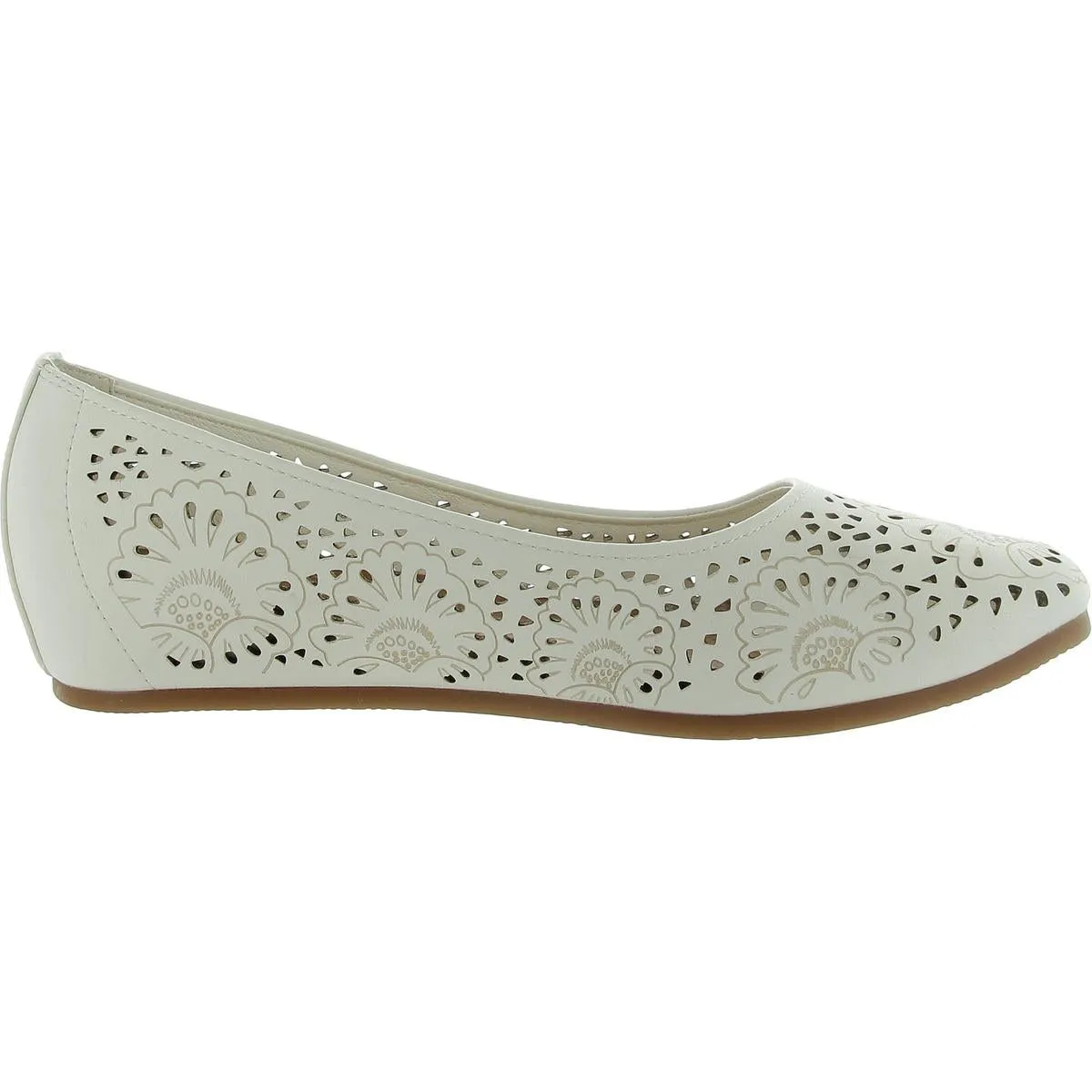 Baretraps Womens Chika Embossed Laser Cut Ballet Flats