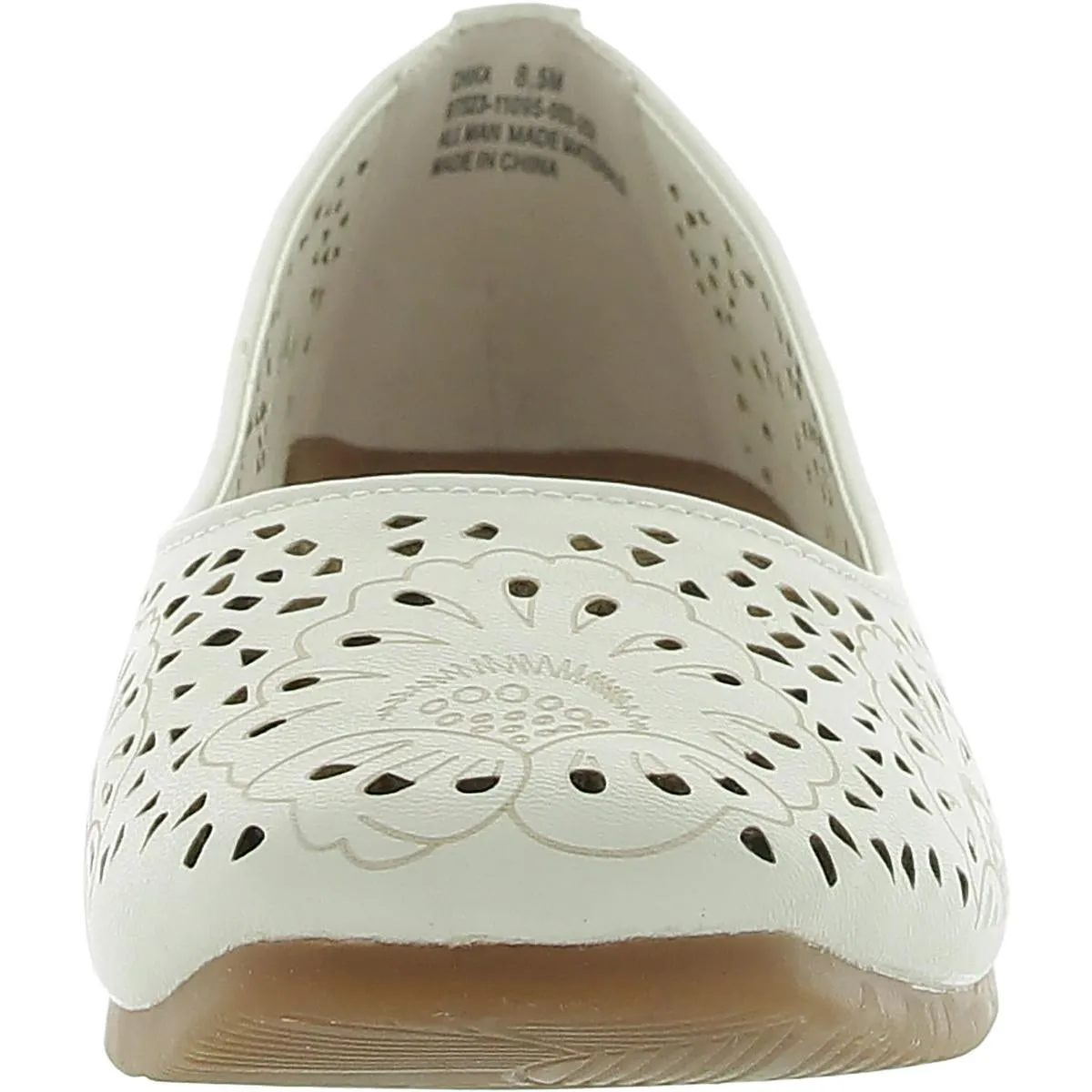 Baretraps Womens Chika Embossed Laser Cut Ballet Flats