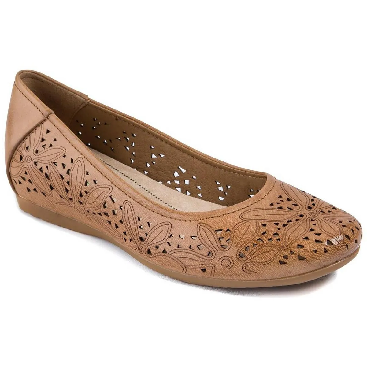 Baretraps Womens Mariah Faux Leather Slip On Ballet Flats