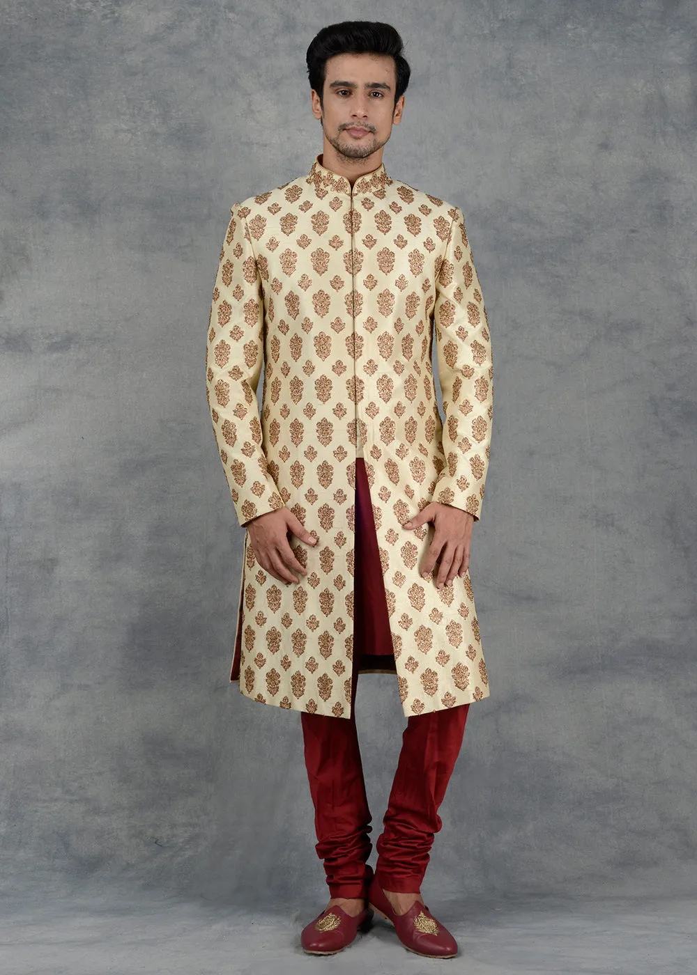 Beige Sherwani | Siddhesh Chauhan