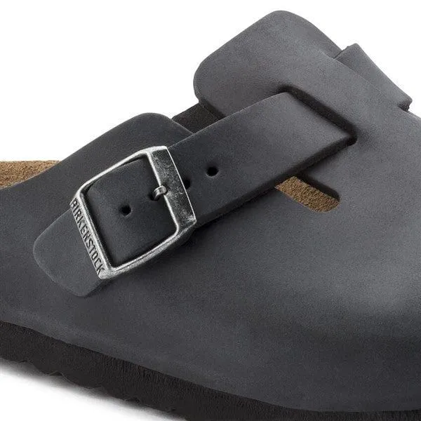 BIRKENSTOCK BOSTON OILED SUEDE LEATHER CLOGS_ MEN