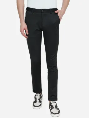 Black & Green Solid Venice Fit Casual Trouser | JadeBlue