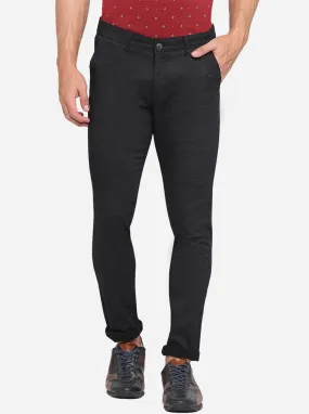 Black Printed Neo Fit Casual Trouser | Greenfibre