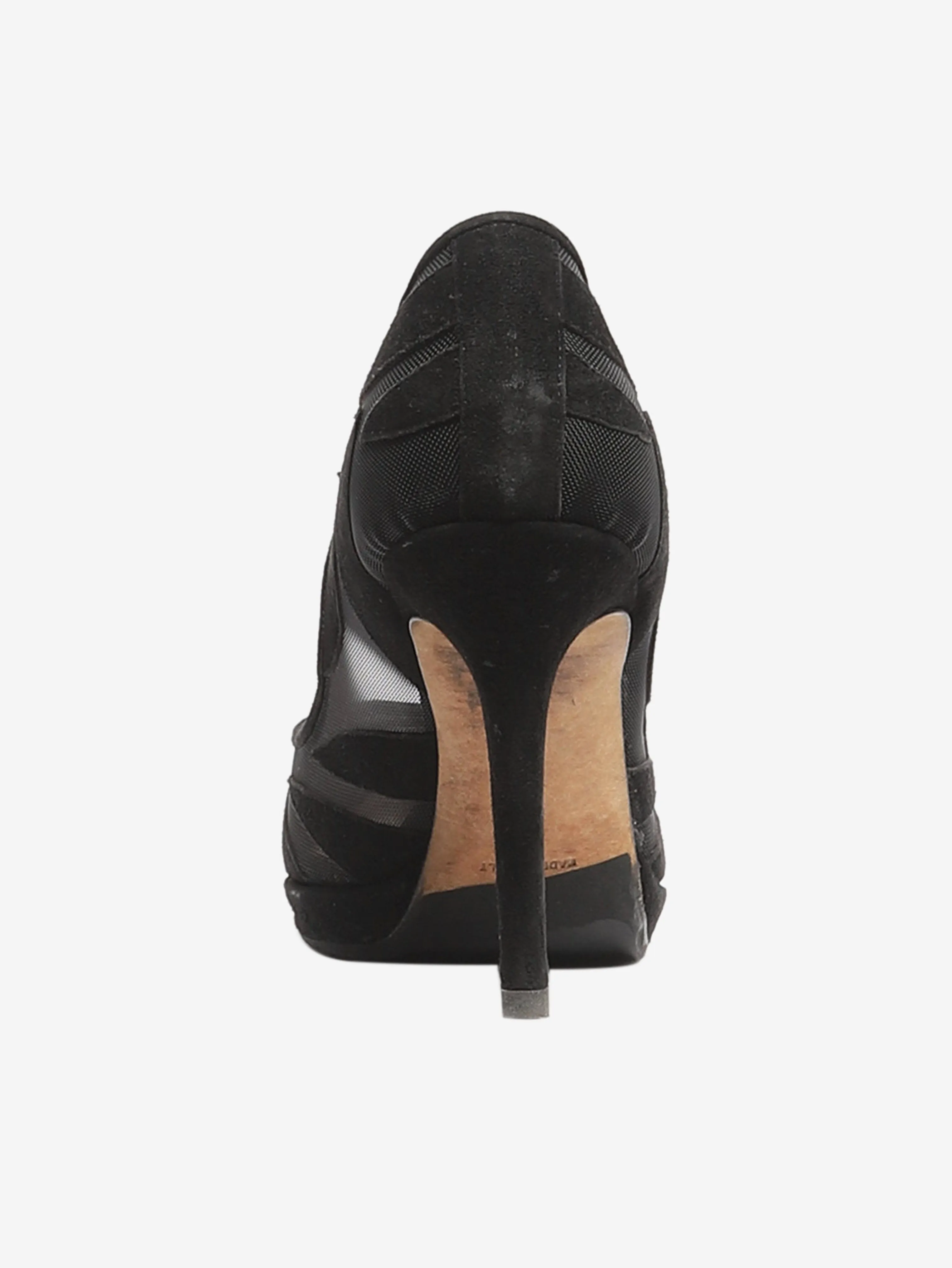 Black suede and mesh pumps - size EU 38