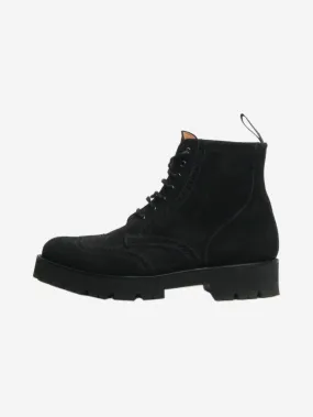 Black suede ankle boots - size EU 37.5