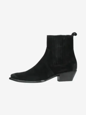 Black suede ankle boots - size EU 41