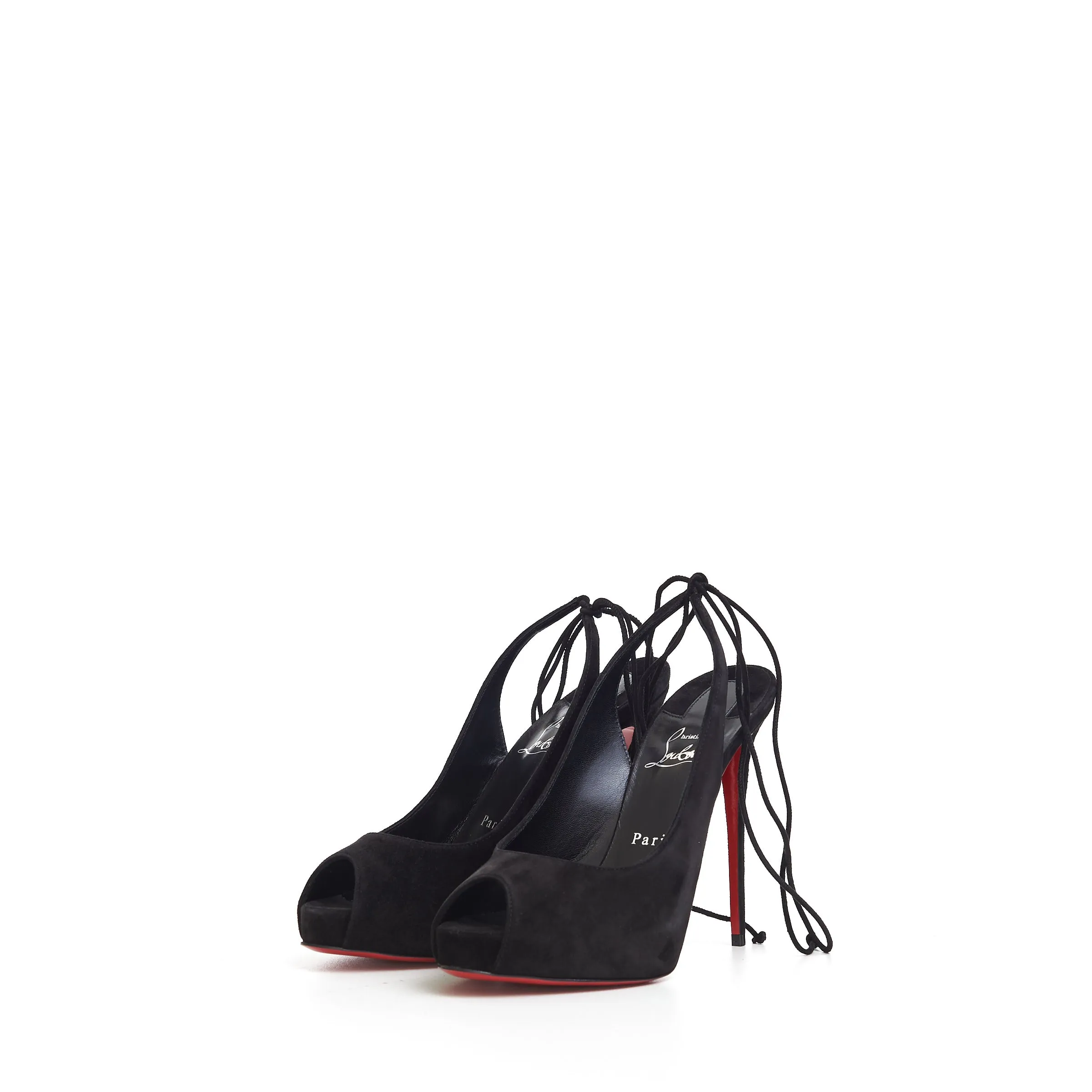 Black Suede Lace Up NVP 120 Pumps