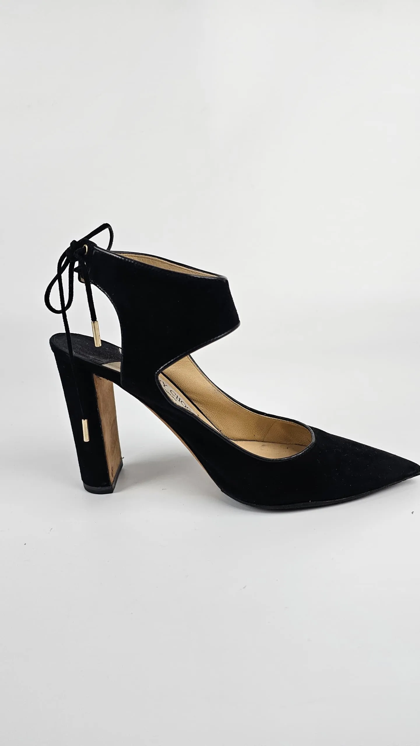 Black Velvet Moon Cut Out Pointed Toe Pumps