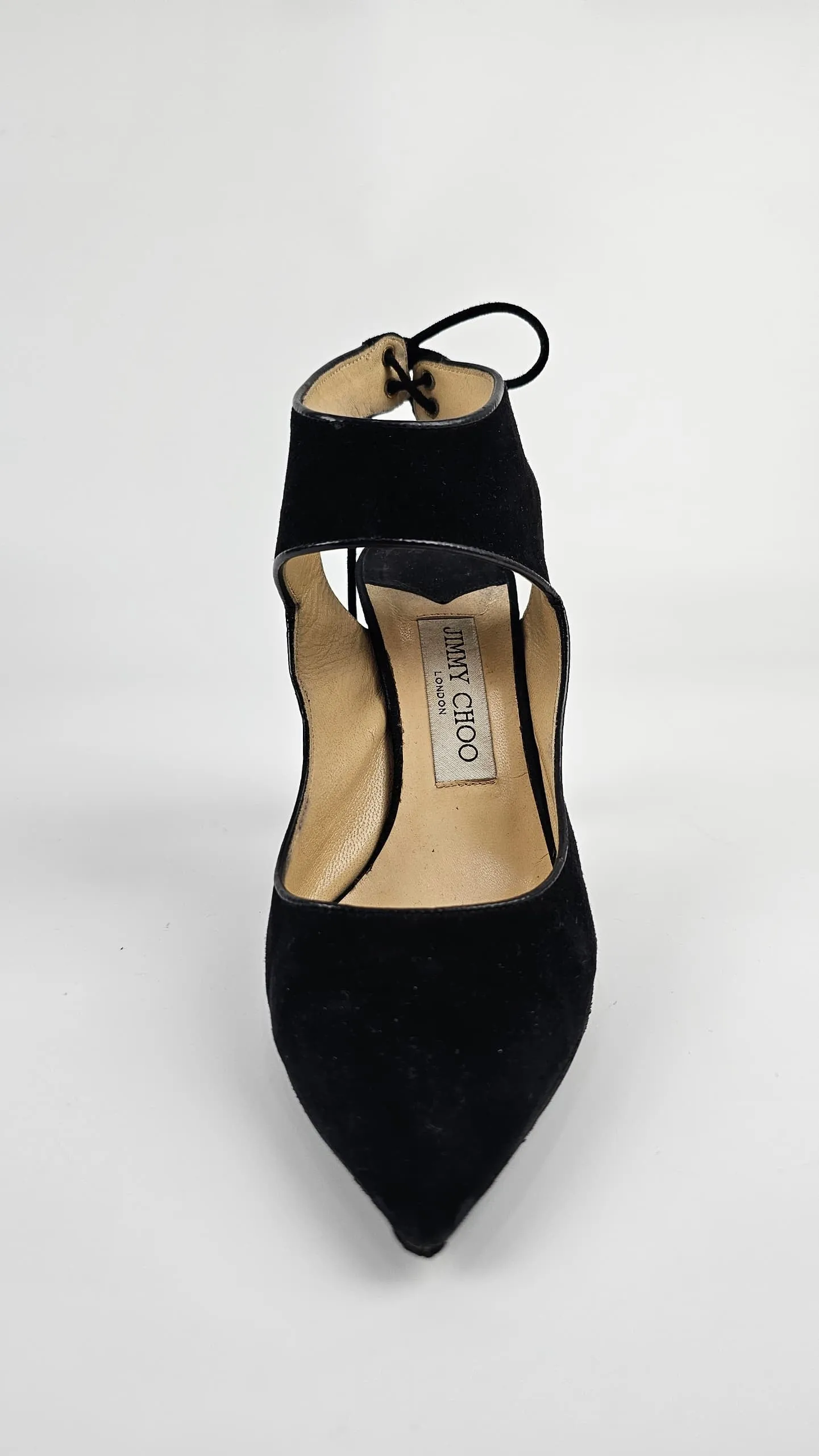 Black Velvet Moon Cut Out Pointed Toe Pumps