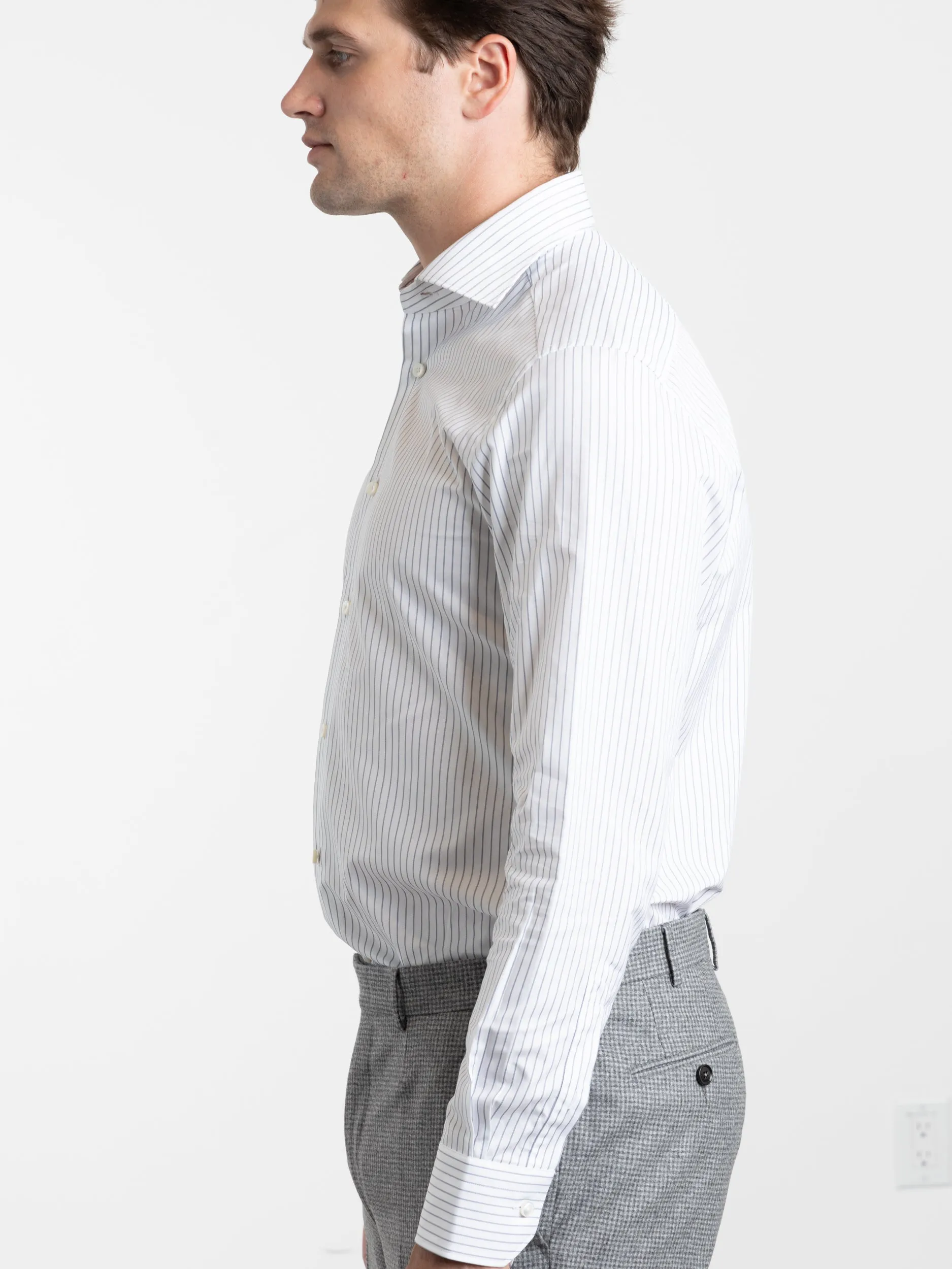 Blue Stripe Trecapi Dress Shirt