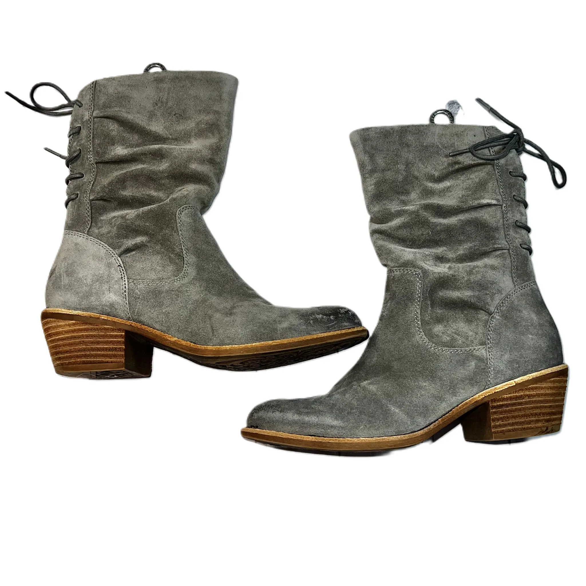 Boots Ankle Heels By Sofft In Grey, Size: 7