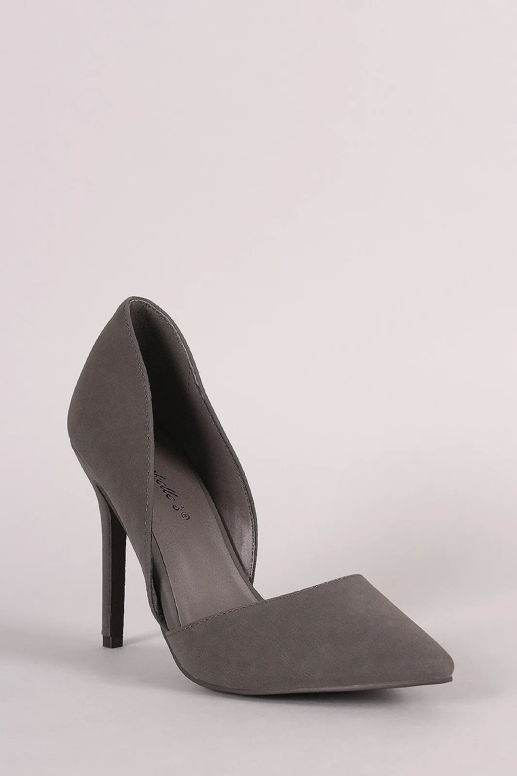 Breckelle Nubuck Pointy Toe Dorsay Pump