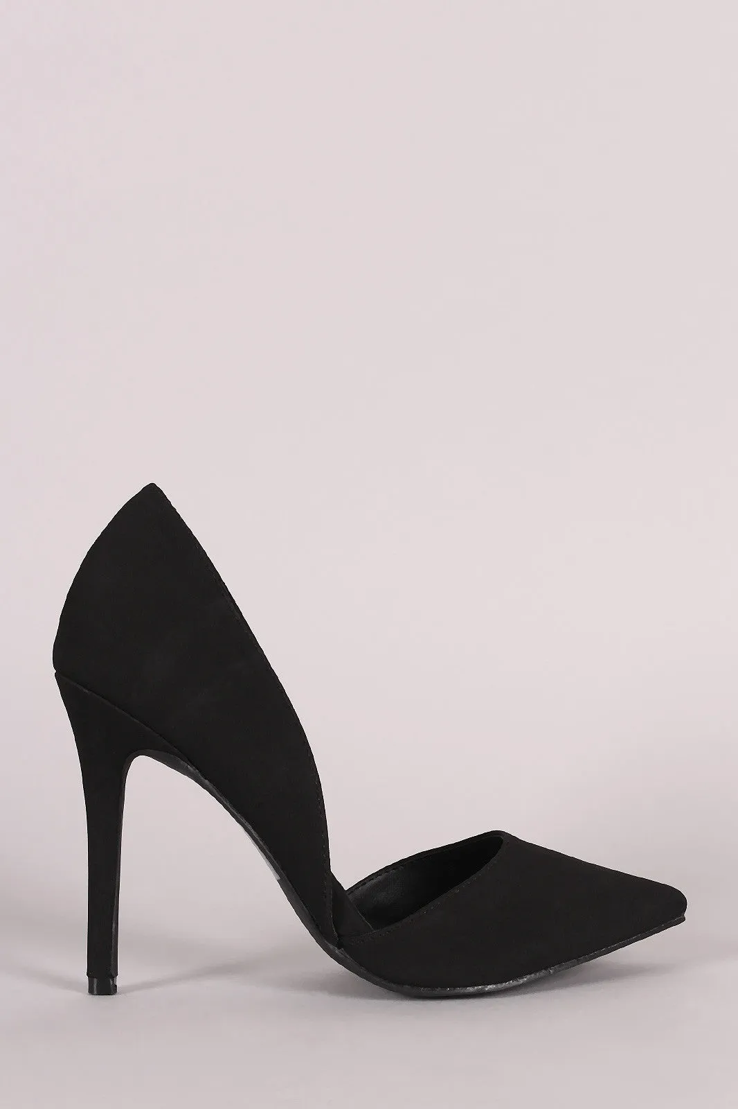 Breckelle Nubuck Pointy Toe Dorsay Pump