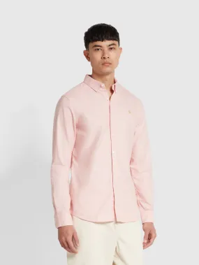 Brewer Slim Fit Organic Cotton Long Sleeve Shirt In Powder Pink