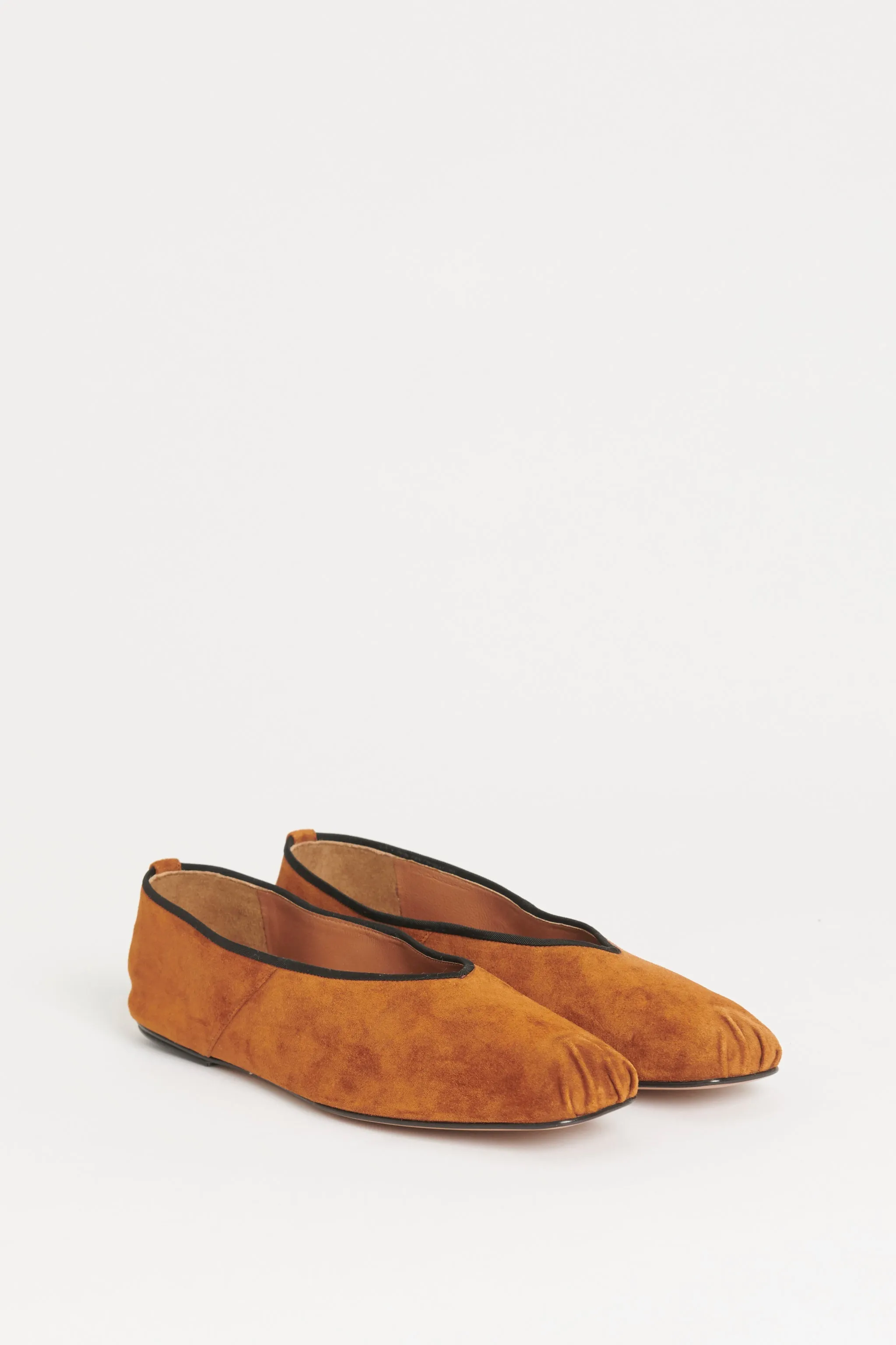 Brown Suede Preowned Ballet Flats