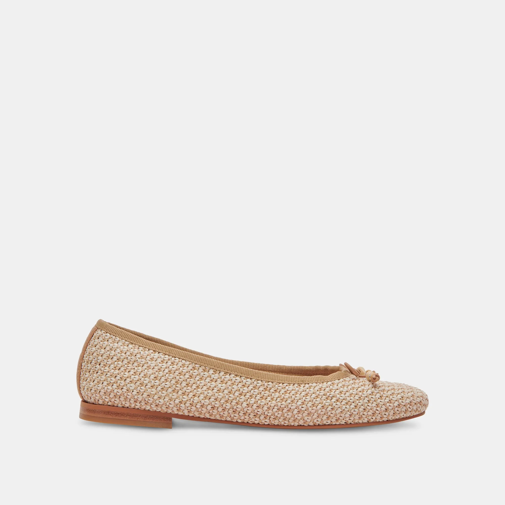 CACY BALLET FLATS WHITE NATURAL RAFFIA