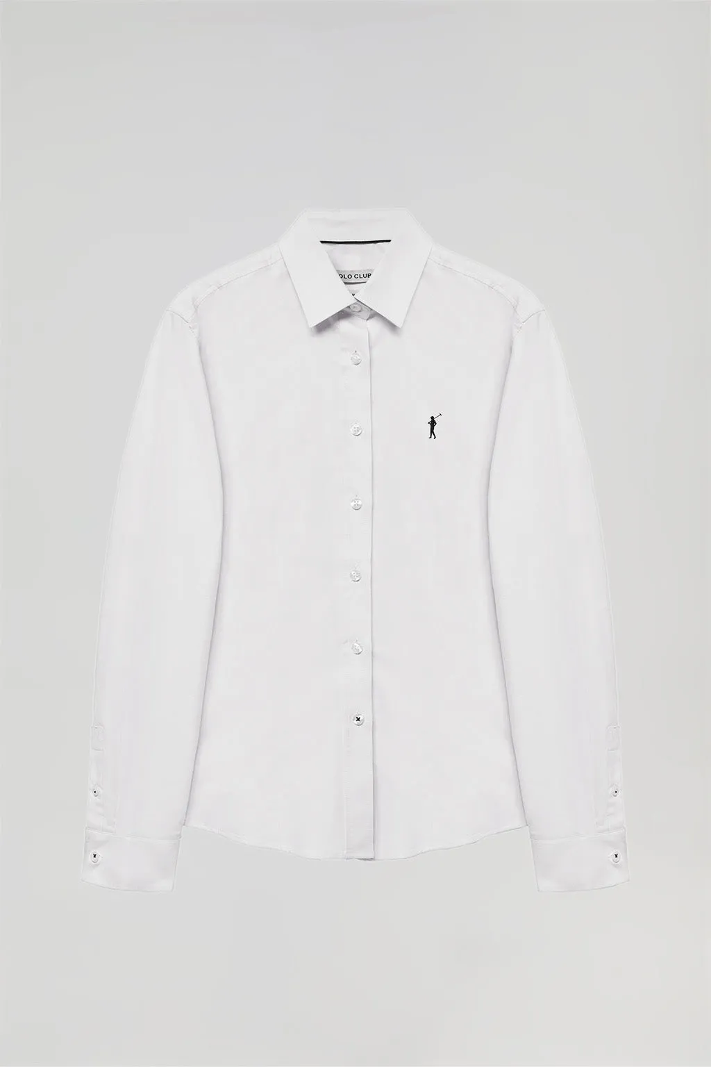 Camisa blanca oxford Slim fit con logo Rigby Go