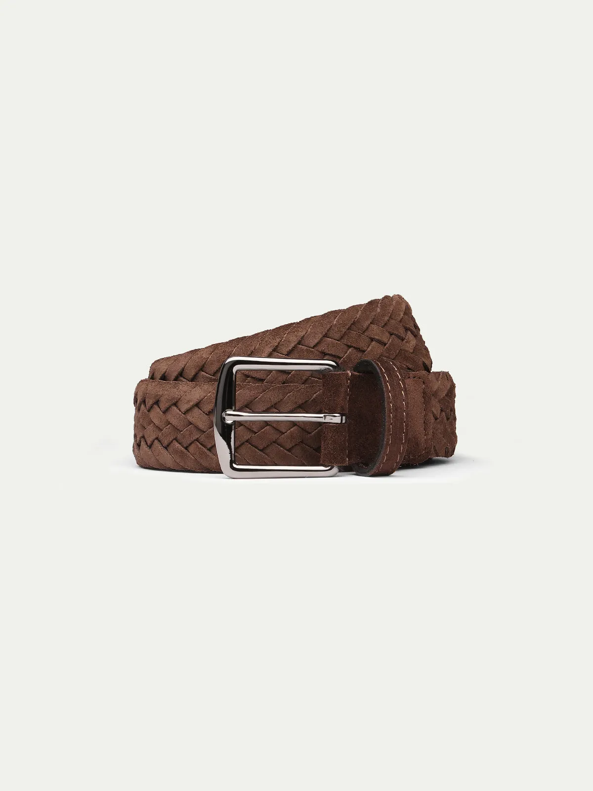 Chocolate Woven Suede Belt