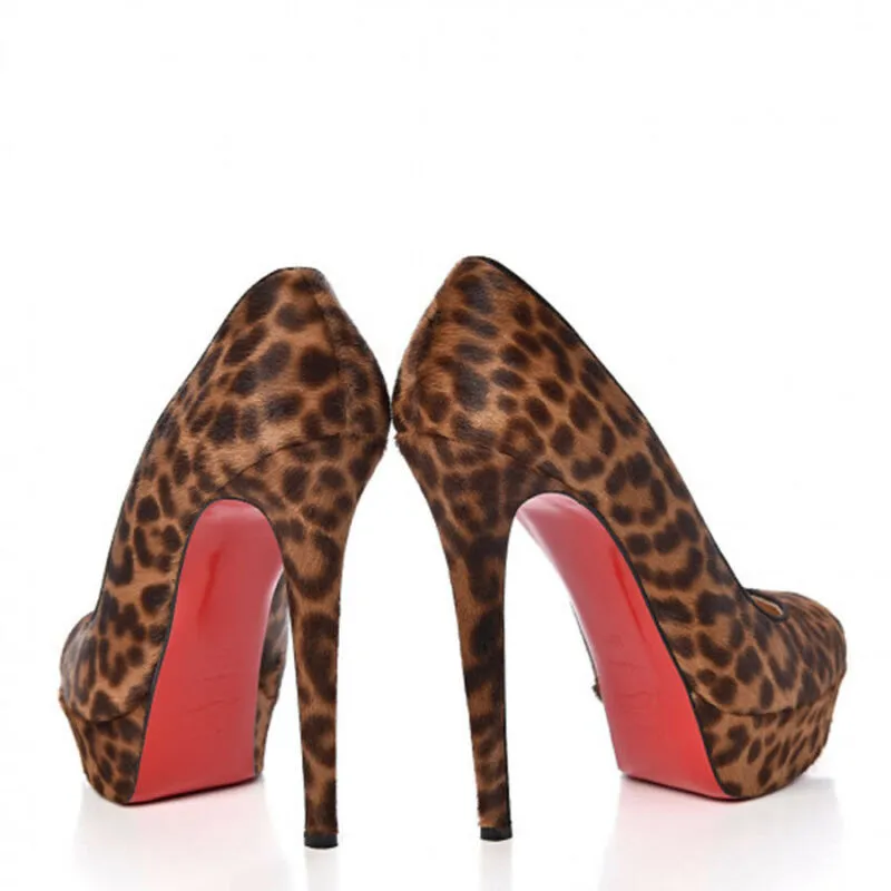 Christian Louboutin Leopard Pony Hair Bianca 140 Pumps