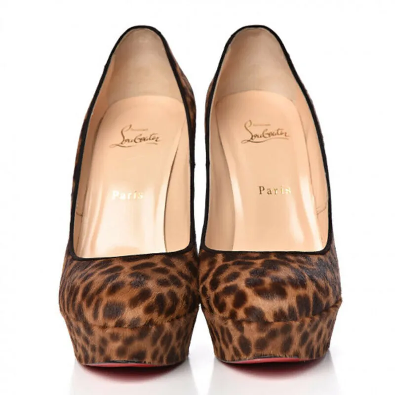 Christian Louboutin Leopard Pony Hair Bianca 140 Pumps