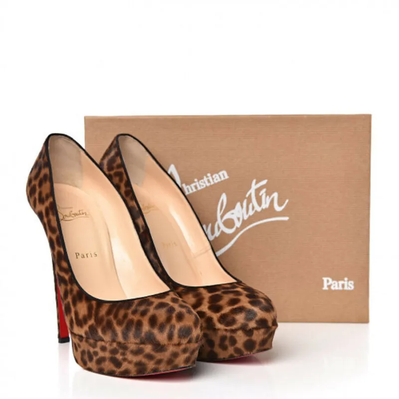 Christian Louboutin Leopard Pony Hair Bianca 140 Pumps