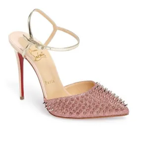 Christian Pink 'baila Spike' Ankle Strap Pumps