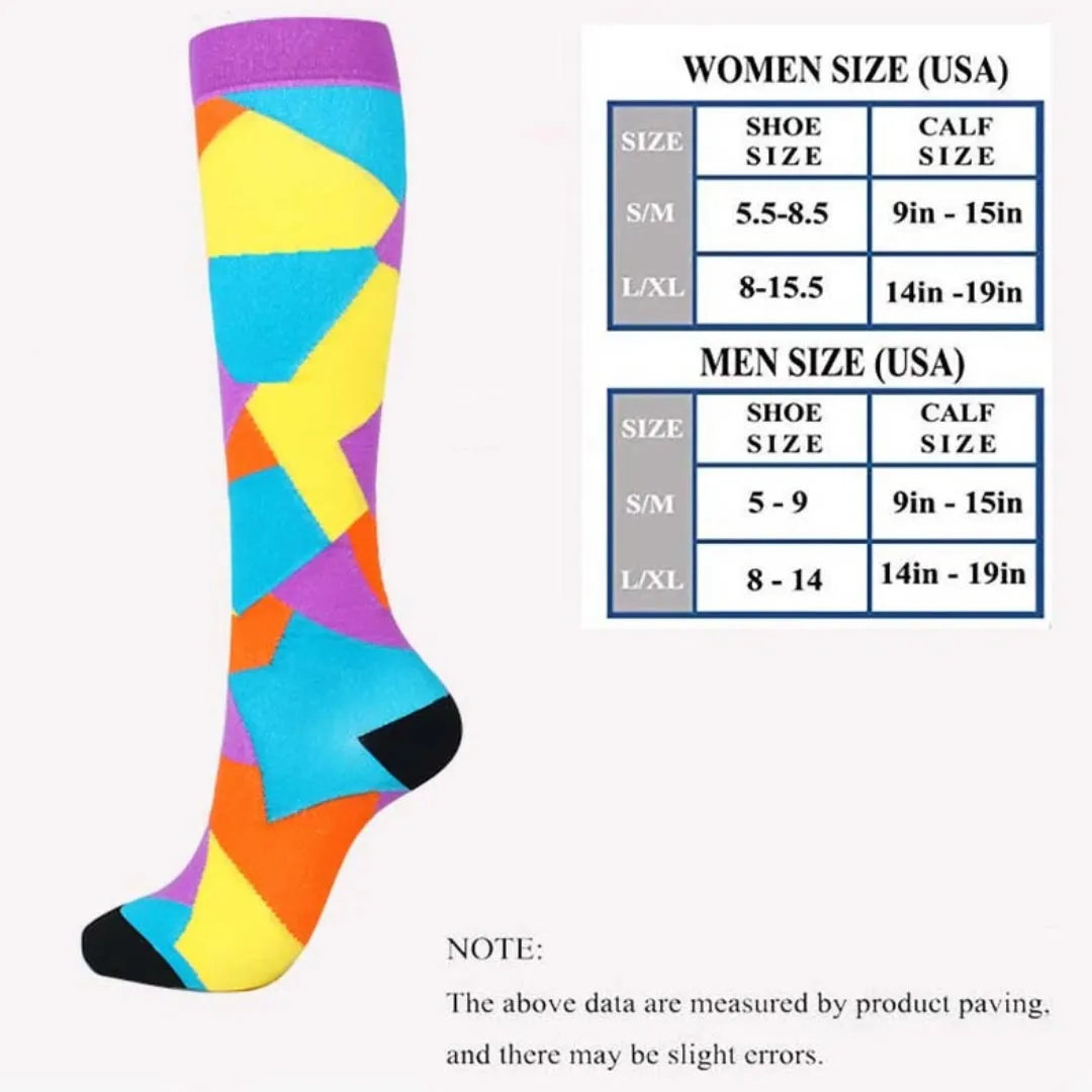 Colorful Geometric Knee High (Compression Socks)