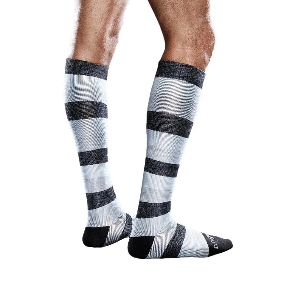 Core-Spun by Therafirm Patterned Thin Line Socks for Men & Women 20-30mmHg