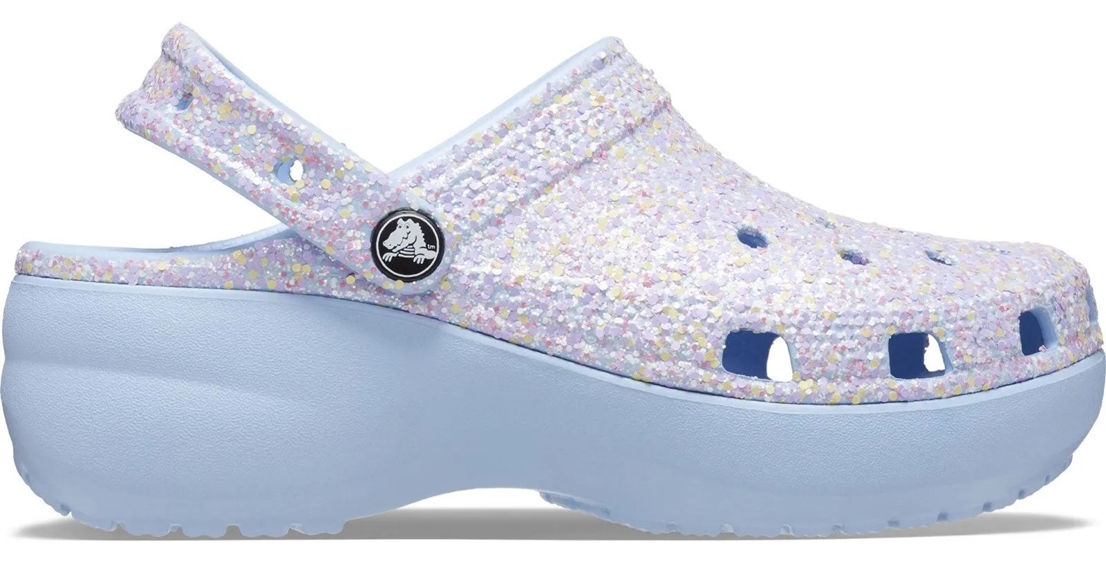 Crocs 207241 Classic Platform Glitter Womens Clog