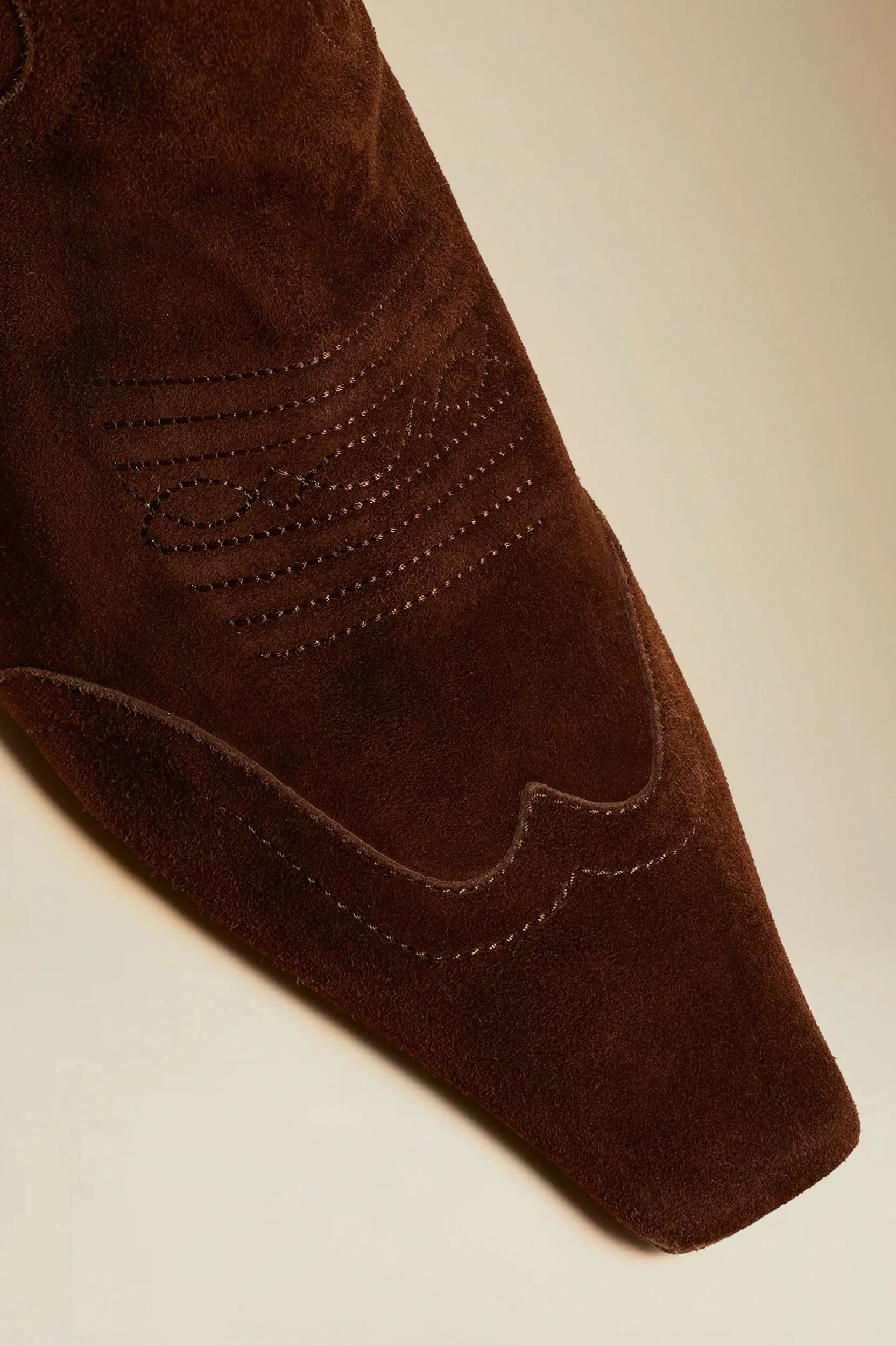 Dallas High Knee Boots in Rich Coffee Brown Leather